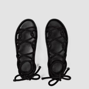 All saints kofu suede rope gladiator platform sandals